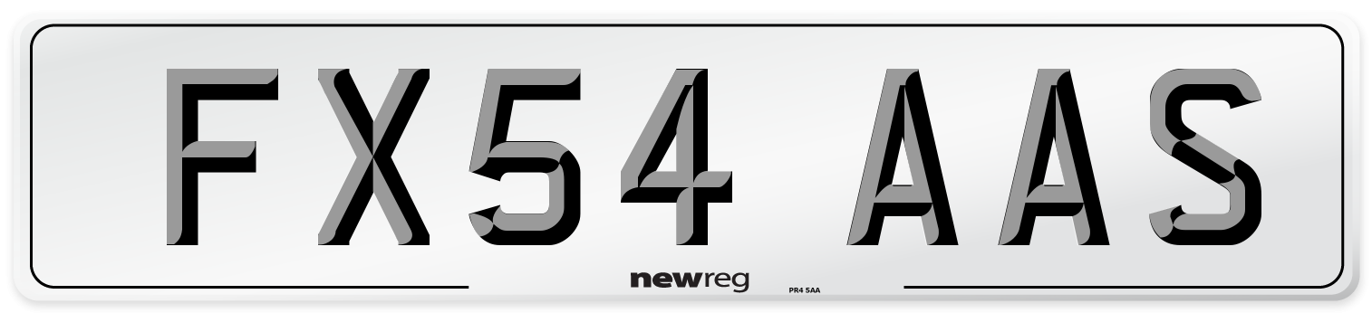 FX54 AAS Number Plate from New Reg